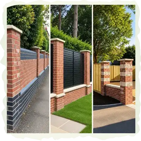 Three views of fences and garden boundaries