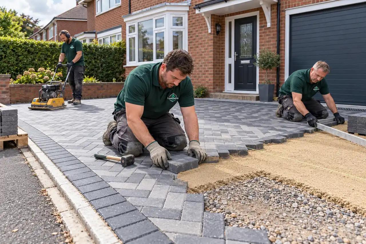 Decking installation beside a house